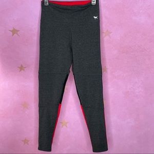 Victoria's Secret PINK Leggings Gray Black Red High Rise Yoga Gym Workout Pants